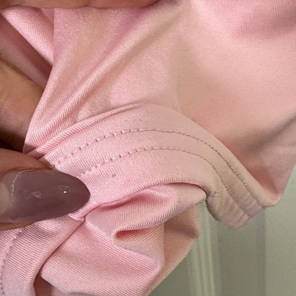 Soft Pink Double Layer Adjustable Strap Cami Tank Buttery Smooth Stretch S Y2K - Picture 4 of 6